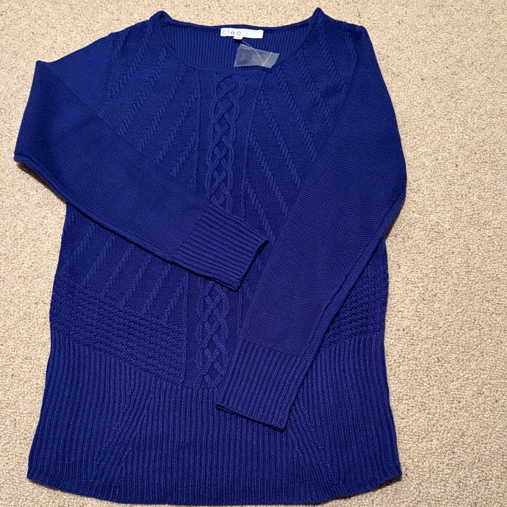 Cleo Royal Blue Cable Knit Sweater